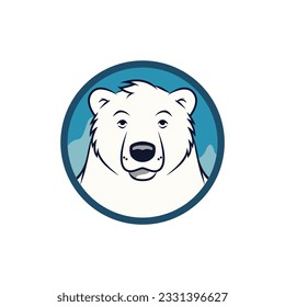 simple cartoon polar bear wild animal logo vector illustration template design