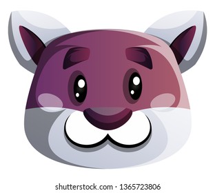 Simple cartoon purple dog vector illustration on white background