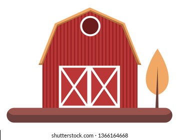 Sencilla caricatura de construcción roja ilustración vectorial sobre fondo blanco