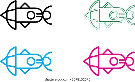 Simple cartoon rockets, colorful spacecraft designs, minimalist space shuttles, geometric rocket outlines, playful spaceship illustrations, retro-futuristic vehicle sketches, vibrant doodle-style spac