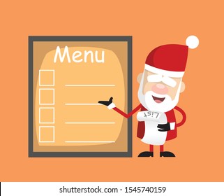 Simple Cartoon Santa - Presenting Menu List