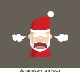 Simple Cartoon Santa - Screaming in Aggression