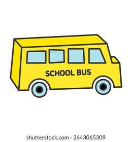 simple cartoon school bus icon design vector illustration