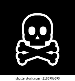 simple cartoon skull and bones logo branding icon