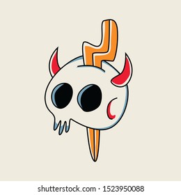 simple cartoon skull design illustration