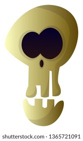 Simple cartoon skull vector illustartion on white background