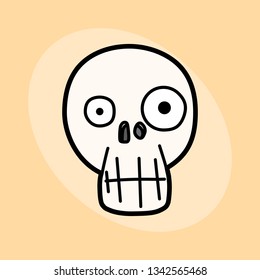 Simple cartoon skull. Vector illustration.