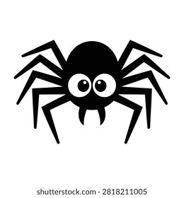 Simple cartoon spider featuring big round eyes and eight thin legs