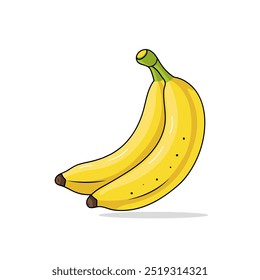 Ilustração de vetor de clipe de banana estilo desenho animado simples