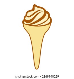 Simple Cartoon Style of a Chocolate Ice Cream Yummy 