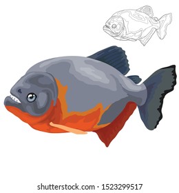 Simple cartoon style piranha vector