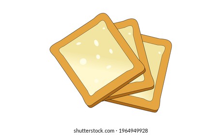 Simple cartoon of three white loaves