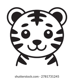 Simple cartoon tiger cub