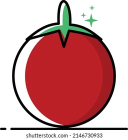 ilustración simple del vector de tomate de dibujos animados