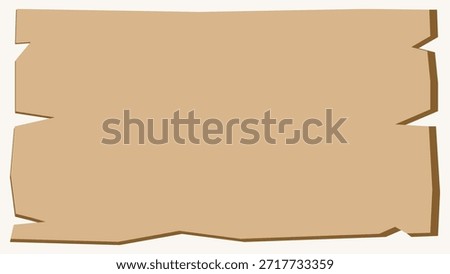 Simple Cartoon Torn Edge Wood or Paper Parchment Texture Scrap Element