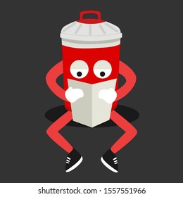 simple cartoon trash can design vector illustration