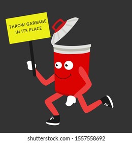 simple cartoon trash can design vector illustration