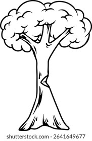 Simple Cartoon Tree Simple Illustration