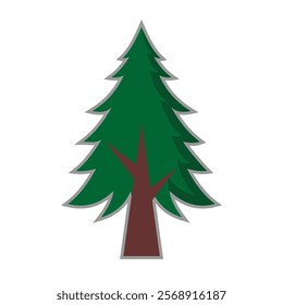 Simple cartoon tree illustration vector