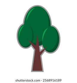 Simple cartoon tree illustration vector