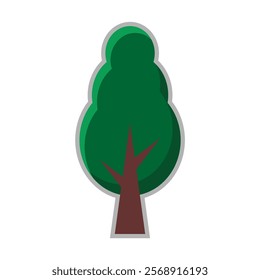 Simple cartoon tree illustration vector