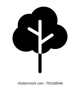 Simple cartoon tree / plant flat vector icon for nature apps and websites