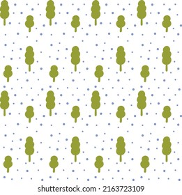 Simple Cartoon Tree Seamless Pattern