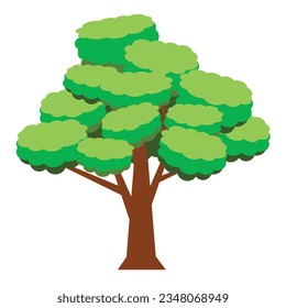 simple cartoon tree of vector illustration