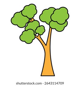 simple cartoon tree vector illustration