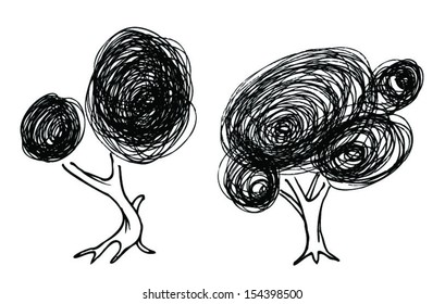 simple cartoon of trees
