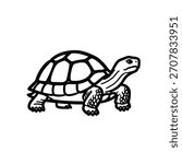 Simple cartoon turtle in bold line style. Suitable for broad creative applications and visual content