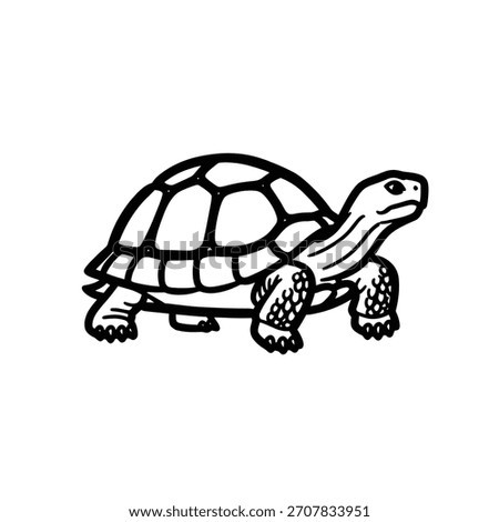 Simple cartoon turtle in bold line style. Suitable for broad creative applications and visual content