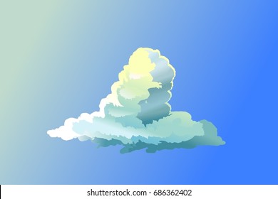 Simple Cartoon Vector Clouds . For Animation Background Environment Game Sprite Novel Cover Comic Kid Magazine Poster etc.