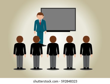 Simple cartoon vector company briefing