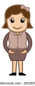 Simple Cartoon Vector Girl