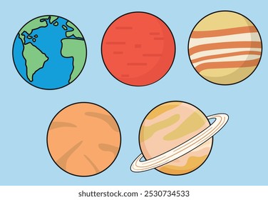 simples planetas de Vector de dibujos animados 