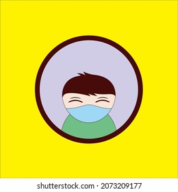 Simple Cartoon Vector Someone Use Mask
Always use mask to save you