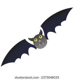 A simple cartoon-style bat vector illustration, perfect for Halloween designs, decorations, and spooky themes.