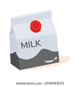 A simple, cartoon-style illustration of a milk carton.