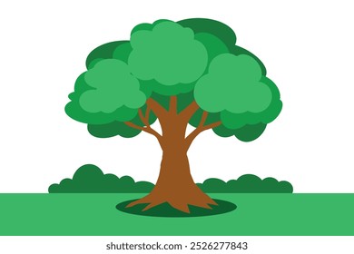 ilustração simples em estilo cartoon de um design de árvore única