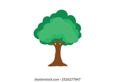 ilustração simples em estilo cartoon de um design de árvore única