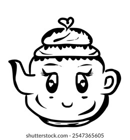 A simple, cartoon-style illustration of a teapot