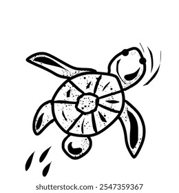 Uma ilustração simples, em estilo cartoon, de uma tartaruga.