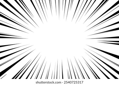 Simple cartoon-style radial concentration lines black and white