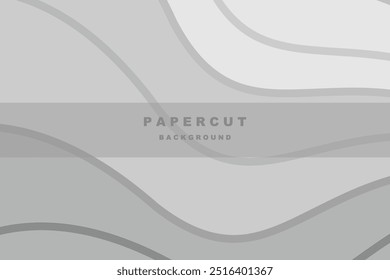 A simple cartoon-style vector illustration of a paper cut background. Featuring layered shapes with clean lines and soft colors, creating a 3D effect. Perfect for use in microstock designs and project