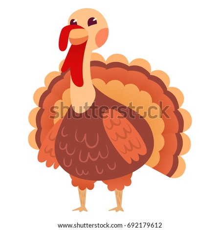 simple cartoony turkey colorful bird vector stock vector royalty