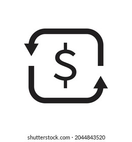 Simple cash flow icon design vector illustration