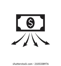 Simple cash flow icon design isolated on white background