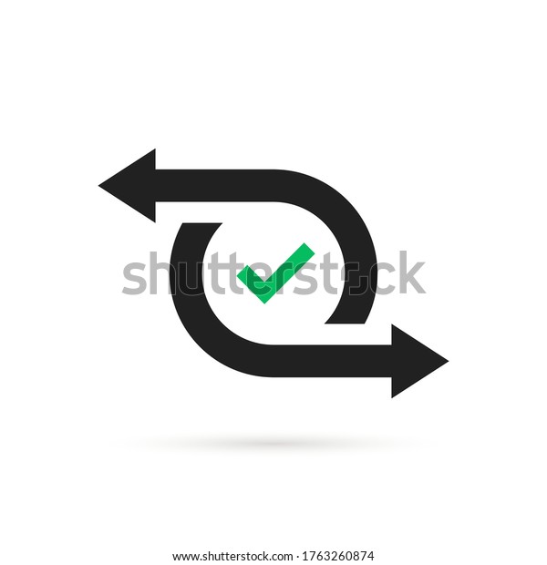 simple cash flow icon or easy transfer. flat\
style trend repeat arrow logotype graphic design technology element\
isolated on white background. concept of mobile app or right and\
left direction
