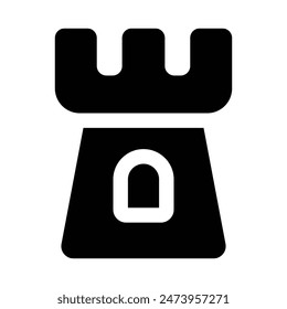 Icono de glifo de Castillo simple. El ícono se puede usar para Sitios web, Plantillas impresas, Plantillas de presentación, ilustraciones, etc